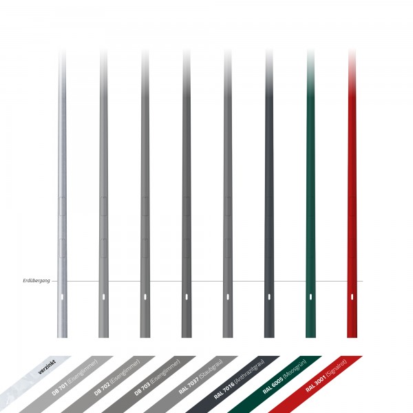 20m Flutlichtmast mit Zopf Ø 133 mm (konisch-rund, LPH 20 m)