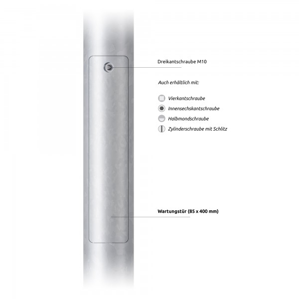 25 W LED Mastlampe 4m - 2700 K Komplett-Set warm weiß