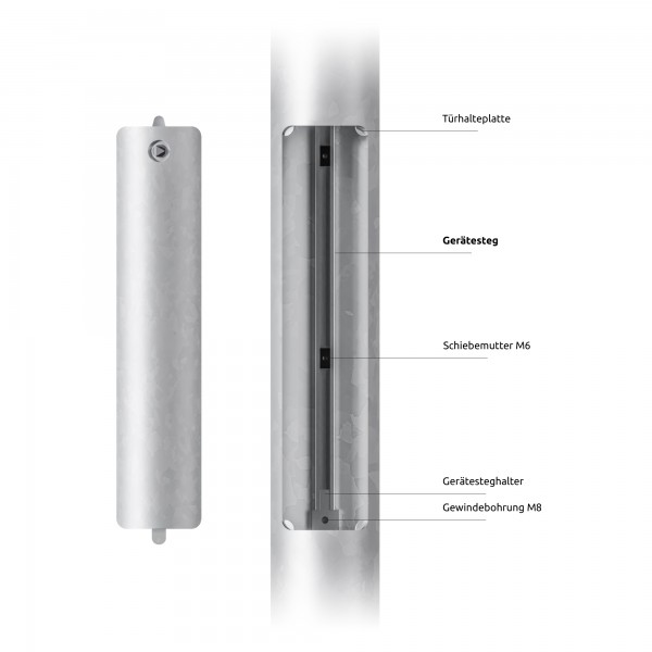 25 W LED Mastlampe 4m - 2700 K Komplett-Set warm weiß