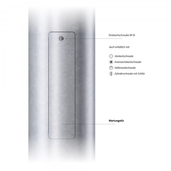 20m Flutlichtmast mit Zopf Ø 133 mm (konisch-rund, LPH 20 m)